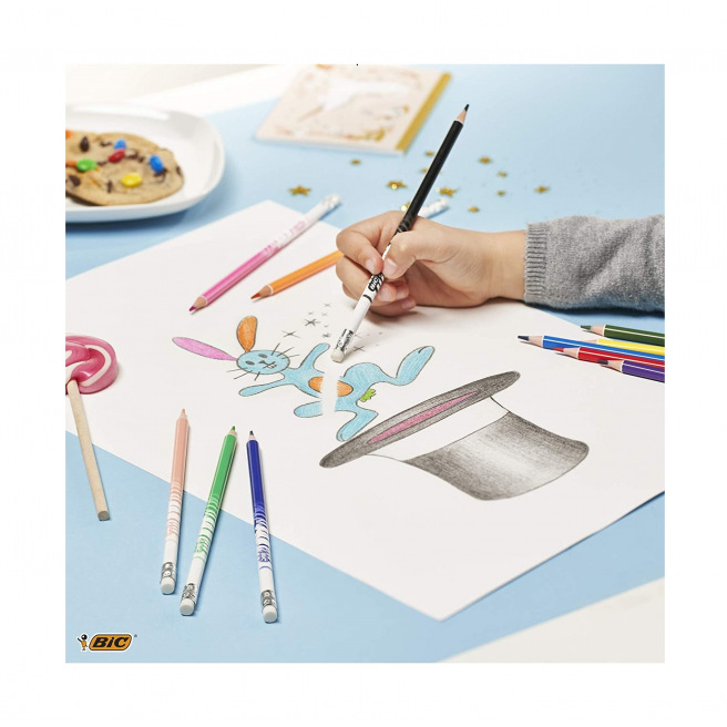 Uitwisbare kleurpotloden Bic Kids EVOLUTION ILLUSION - doos van 12 Uitwisbare kleurpotloden Bic Kids EVOLUTION ILLUSION - doos van 12