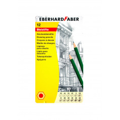 Crayons graphite Eberhard Faber - de 5H à 6B - boîte de 12 Crayons graphite Eberhard Faber - de 5H à 6B - boîte de 12