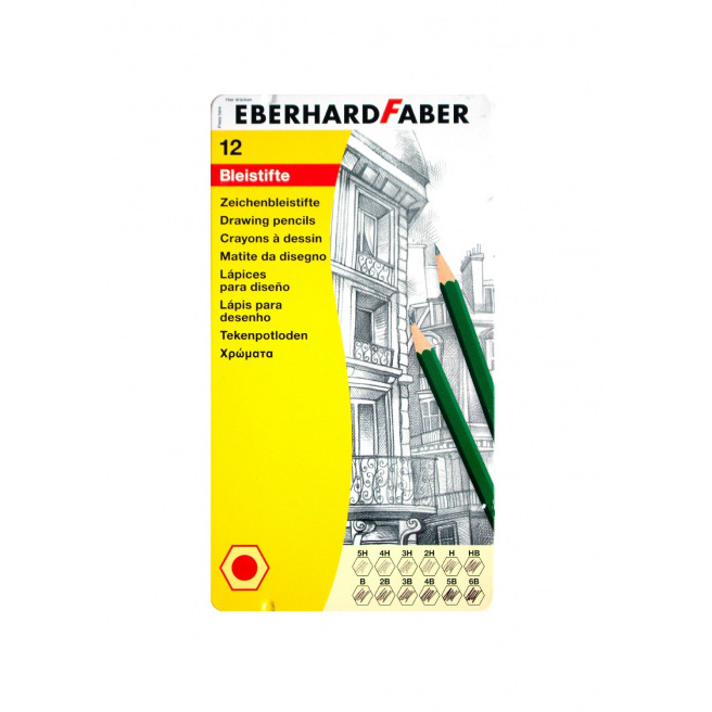 Crayons graphite Eberhard Faber - de 5H à 6B - boîte de 12