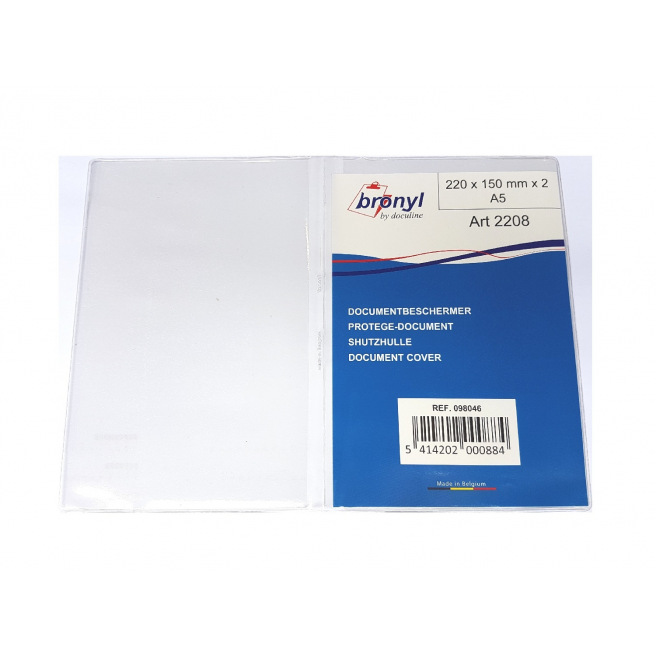 Hoesje voor documentbescherming in transparant plastic - dubbel