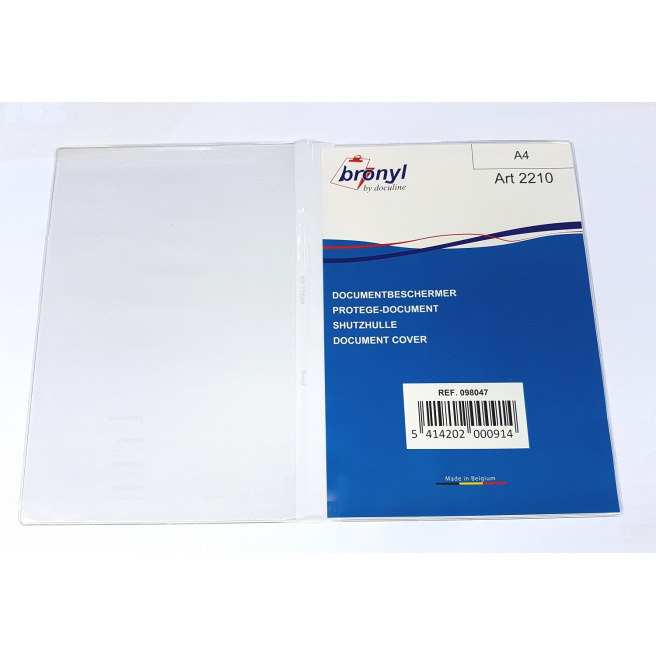 Hoesje voor documentbescherming in transparant plastic - dubbel