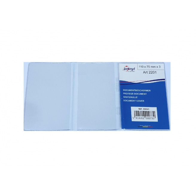 Etui protège-document en plastique transparent - triple - 110 x 75 mm - N°2201