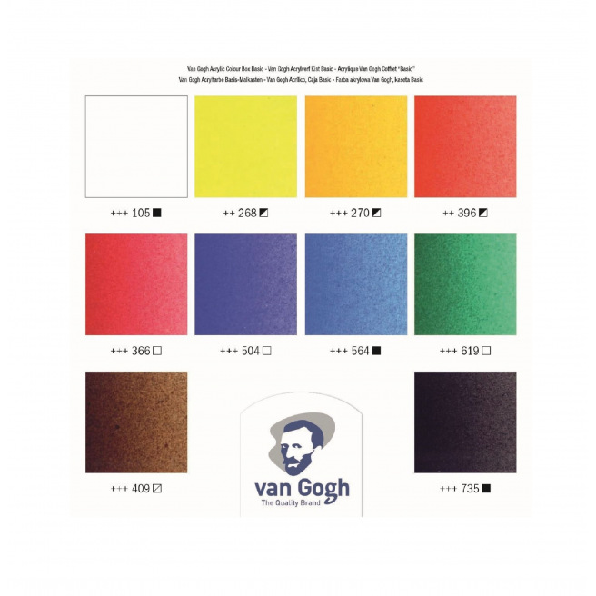 Talens VAN GOGH Basic acrylverf set - 10 tubes 40 ml + accessoires Talens VAN GOGH Basic acrylverf set - 10 tubes 40 ml + accessoires