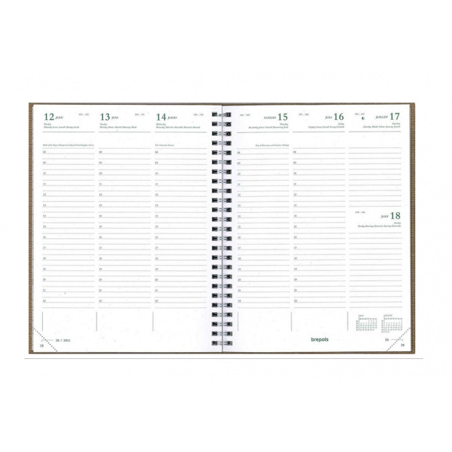 Agenda Brepols ECOTIMING - 17 X 22 cm - 1 semaine sur 2 pages - papier recyclé Agenda Brepols ECOTIMING - 17 X 22 cm - 1 semaine sur 2 pages - papier recyclé