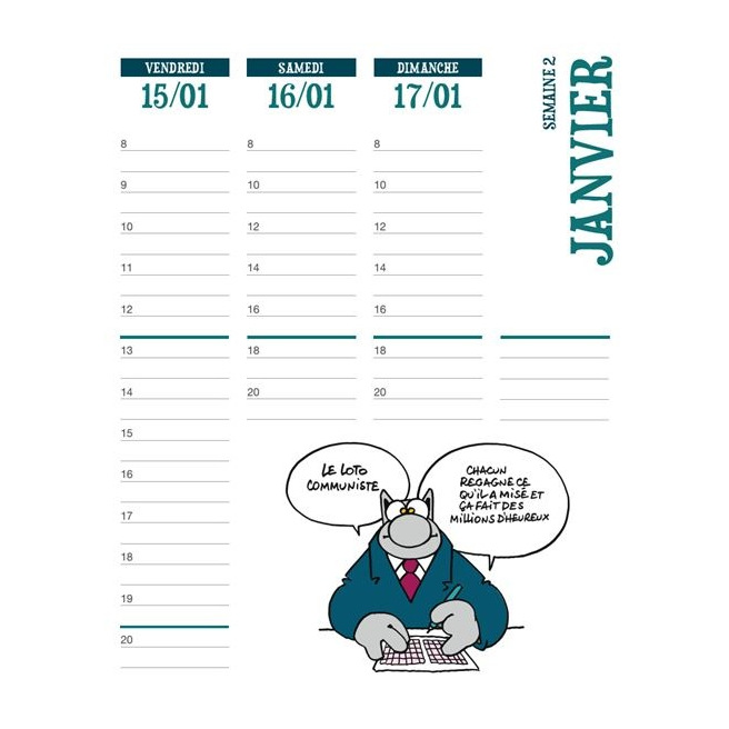 Agenda DE KAT - 18,5 x 22,7 cm - 1 week over 2 pagina's