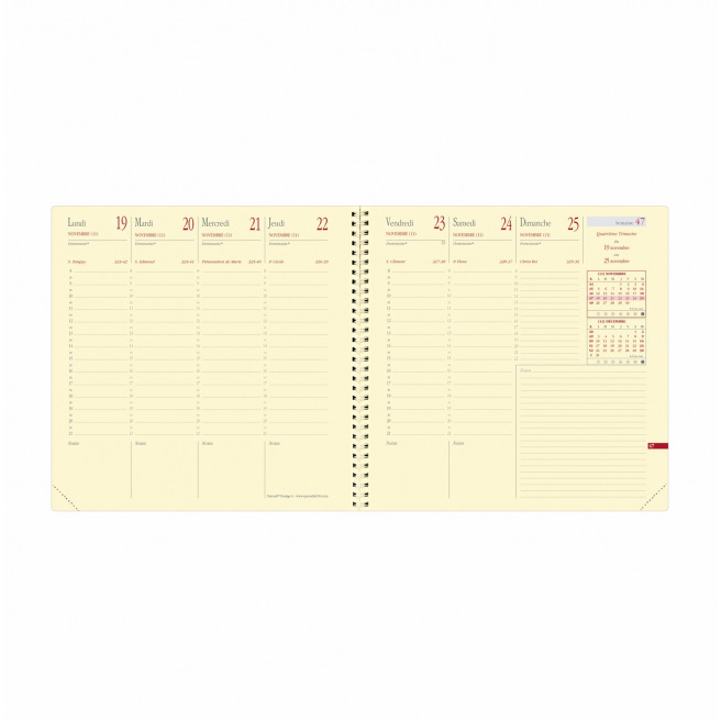 Agenda Quo Vadis EXECUTIF PRESTIGE - 16 x 16 cm - 1 semaine sur 2 pages