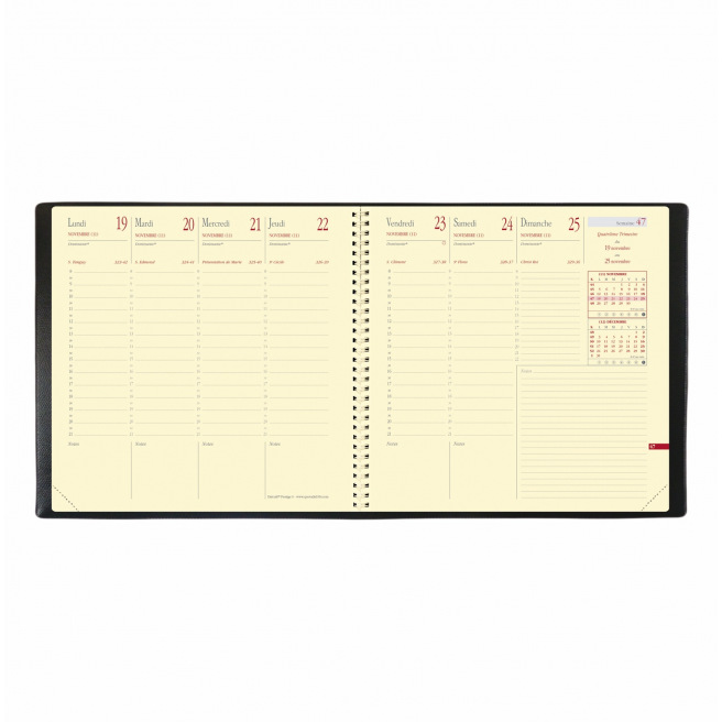 Agenda Quo Vadis EXECUTIF PRESTIGE - 16 x 16 cm - 1 semaine sur 2 pages