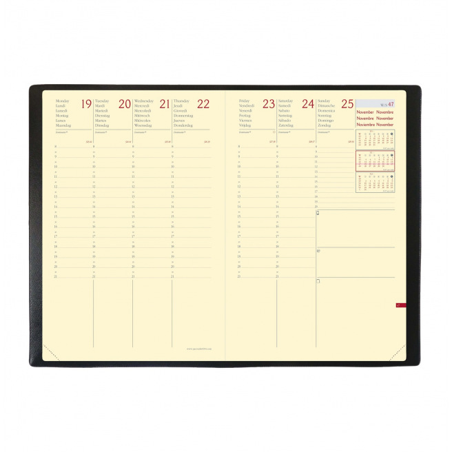 Agenda Quo Vadis MINISTRE PRESTIGE - 16 x 24 cm - 1 semaine sur 2 pages - Silk