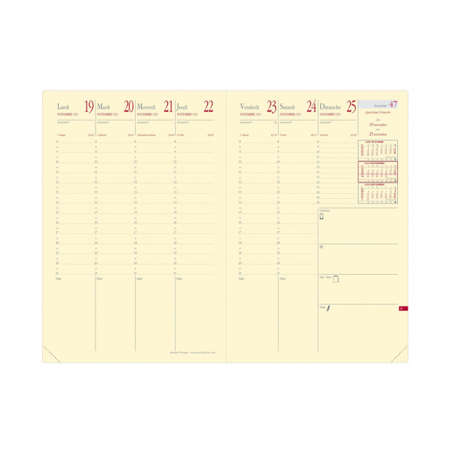Agenda Quo Vadis MINISTRE PRESTIGE - 16 x 24 cm - 1 week op 2 pagina's - alleen navulling
