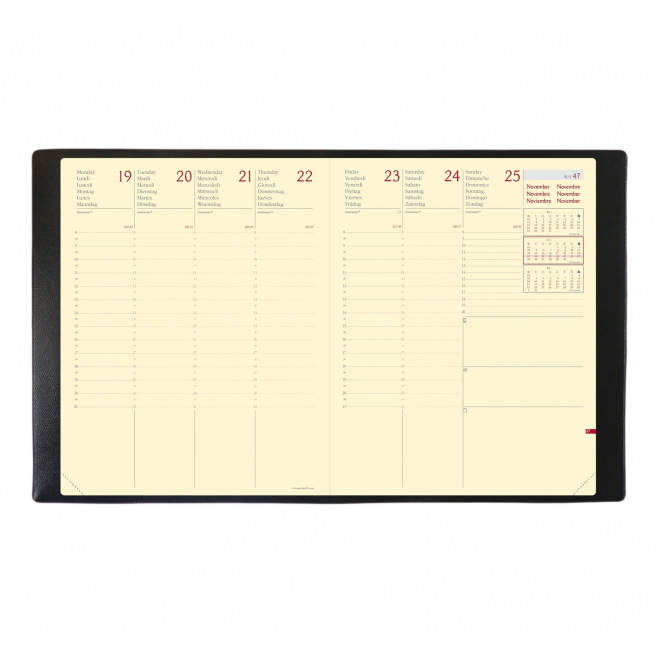 Agenda Quo Vadis PRESIDENT PRESTIGE - 21 x 27 cm - 1 week op 2 pagina's - Zijde