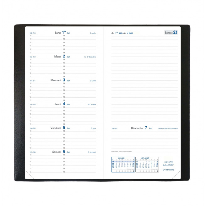 Agenda Quo Vadis ITALNOTE B - 8,8 x 17 cm - 1 semaine par page + notes