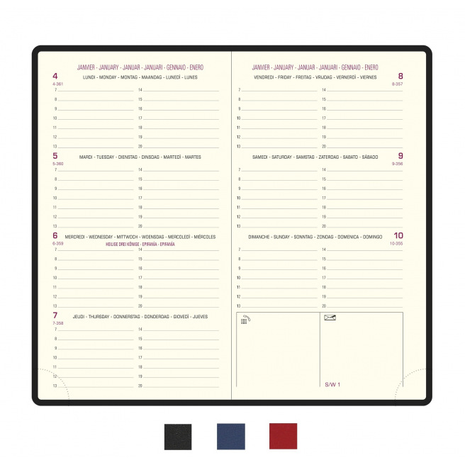 Agenda Exacompta EUROTIME 16 - 8,5 x 16 cm - 1 semaine sur 2 pages