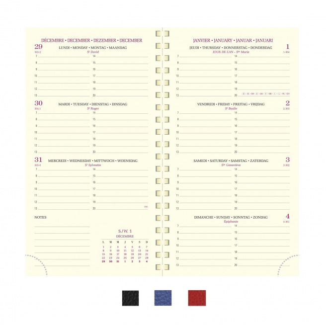 Agenda Exacompta EUROTIME 16S - 9 x 16 cm - 1 semaine sur 2 pages