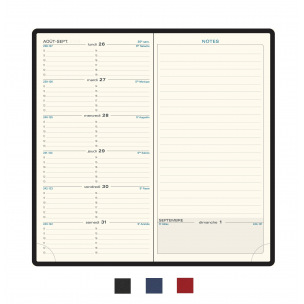 Agenda When - 1 semaine sur 2 pages - A4 (21 x 29,7 cm) - disponible dans  différentes couleurs - Exacompta Pas Cher