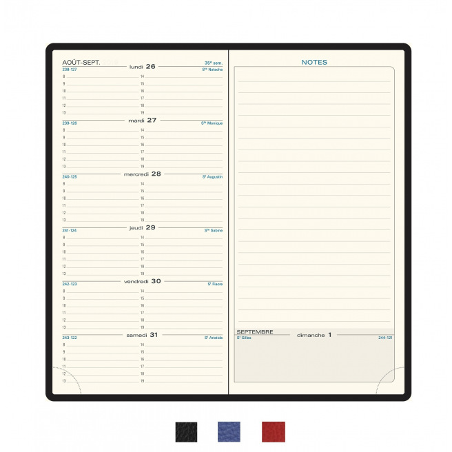 Agenda Exacompta ESPACE 17 - 9 x 17,5 cm - 1 week over 2 pagina's met notities Agenda Exacompta ESPACE 17 - 9 x 17,5 cm - 1 week over 2 pagina's met notities