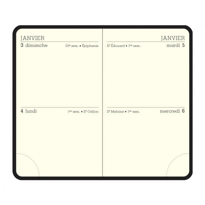 Agenda Exacompta 2 dagen/pagina - 6,5 x 10,5 cm - 2 dagen per pagina - alleen navulling