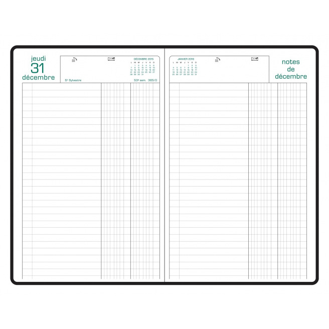 Agenda Exacompta RAISIN - 16,5 x 24,5 cm - 1 jour par page