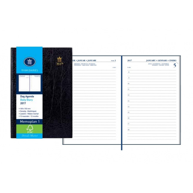 Agenda Ryam MEMOPLAN 1 - 10 x 15 cm - 1 dag per pagina