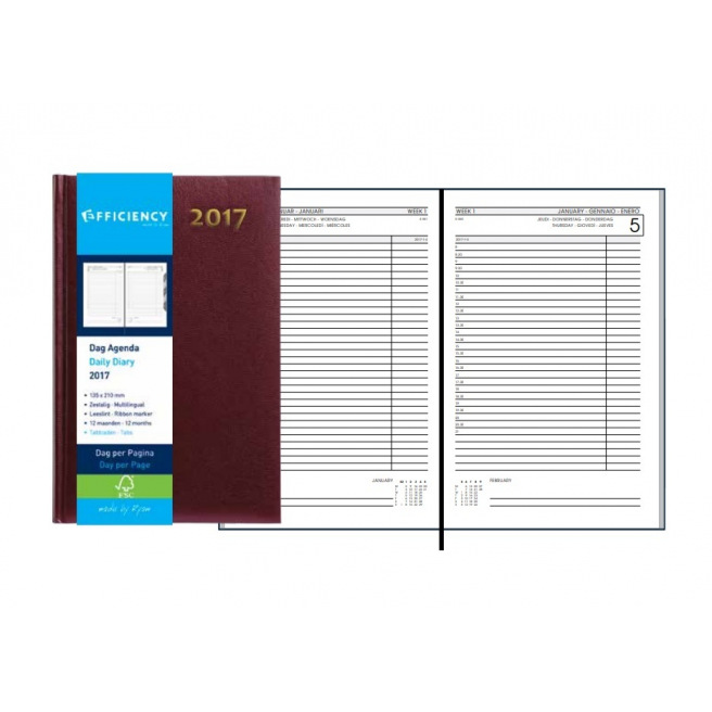 Agenda Ryam EFFICIËNTIE - 13,5 x 21 cm - 1 dag per pagina