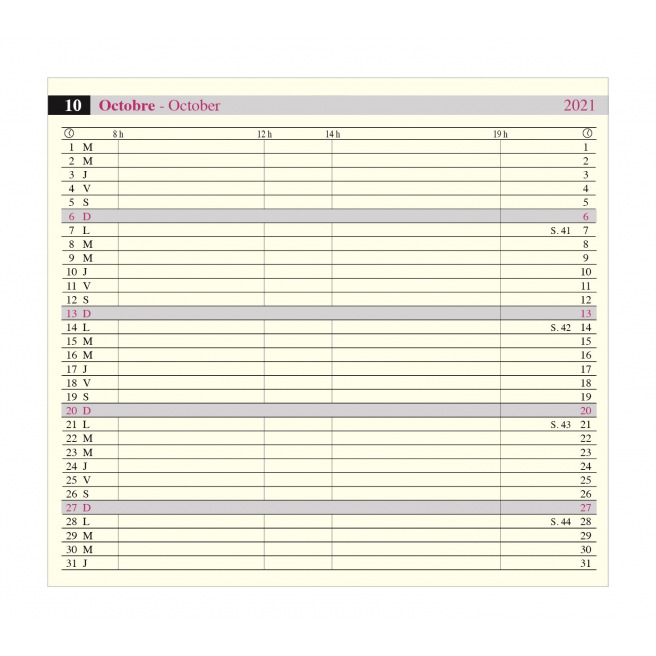 Agenda Oberthur OBERPLAN - 8 x 15 cm - 1 mois sur 2 pages