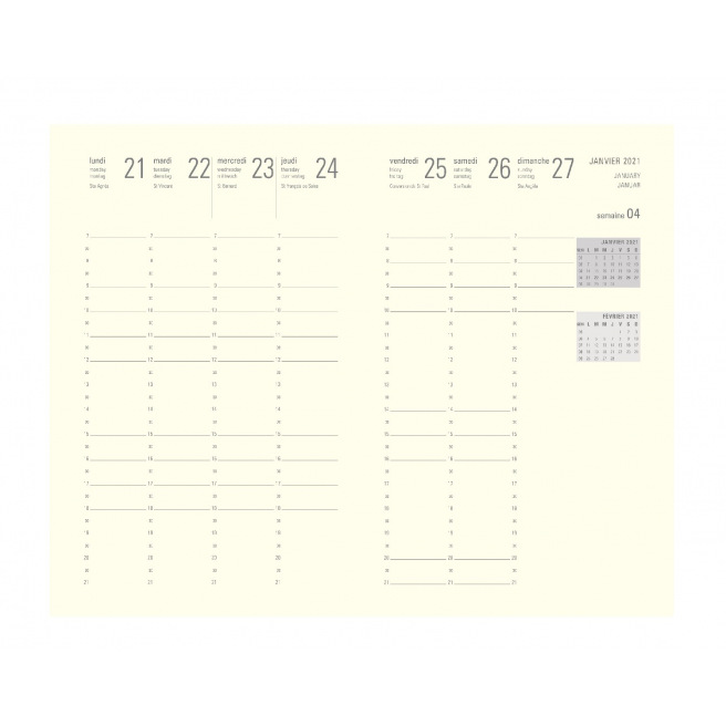 Agenda Oberthur WEEKPLANNER 20 STAN - 13 x 20 cm - 1 week op 2 pagina's