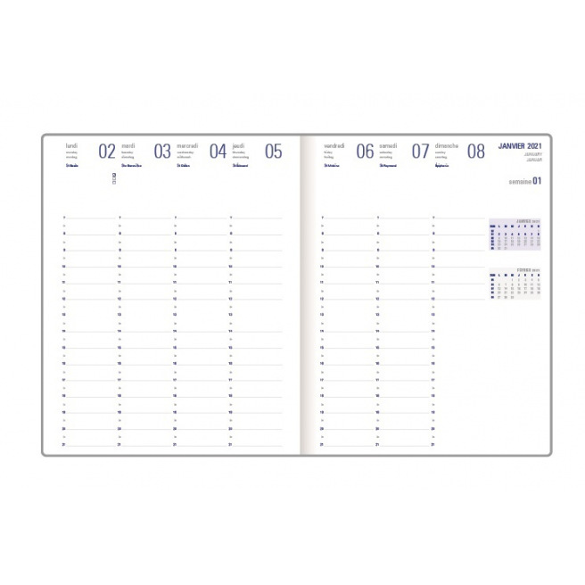 Oberthur Agenda WEEKLY 25 - 16 x 24 cm - 1 week op 2 pagina's