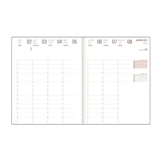 Oberthur Agenda WEEKLY 25 - 16 x 24 cm - 1 week op 2 pagina's