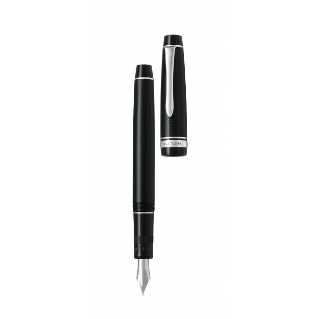 Pilot JUSTUS 95 noir - attributs rhodiés
