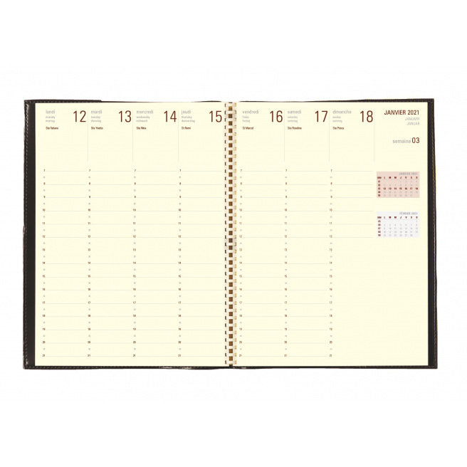 Agenda Oberthur WEEKLY 27 - 20 x 27 cm - 1 week op 2 pagina's