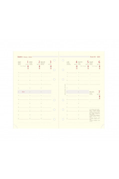 Oberthur hervulbare planner - 1 week op 2 pagina's - verticale raster