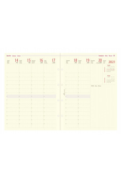 Oberthur hervulbare planner - 1 week op 2 pagina's - verticale raster