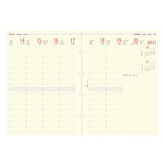 Recharge organiser Oberthur - 1 semaine sur 2 pages - grille verticale