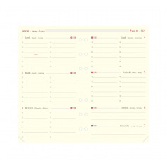 Recharge organiser Oberthur - 1 semaine sur 2 pages - grille horizontale