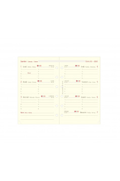 Recharge organiser Oberthur - 1 semaine sur 2 pages - grille horizontale