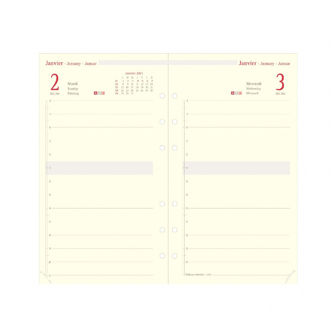 Herlaad organizer Oberthur - 1 dag per pagina - FORMAAT 17 - 10 x 17 cm