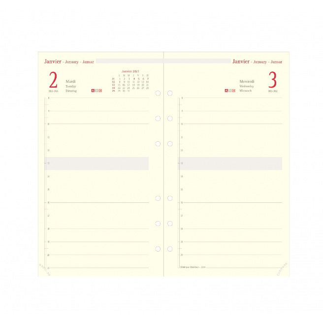Recharge organiser Oberthur - 1 jour par page - FORMAT 17 - 10 x 17 cm