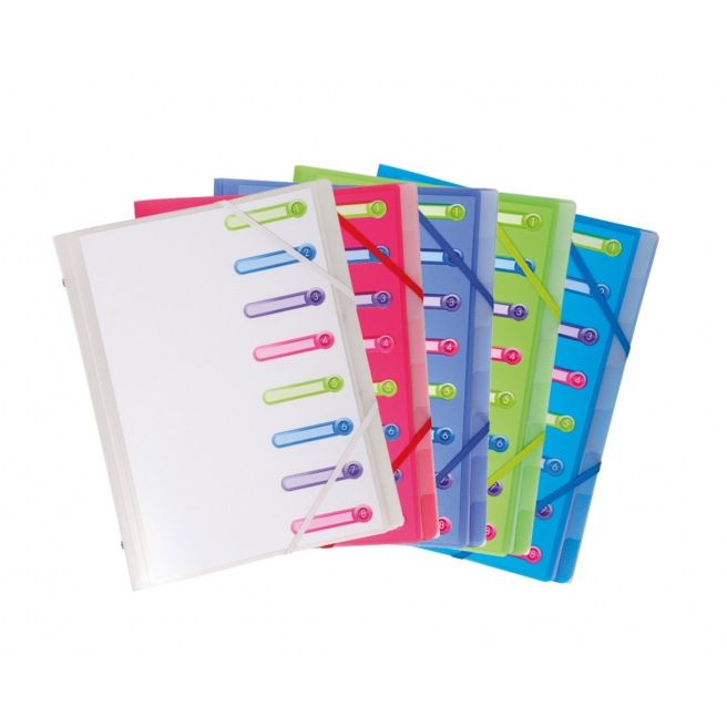 Sorteerder met 3 kleppen en elastieken Exacompta van plastic Sorteerder met 3 kleppen en elastieken Exacompta van plastic