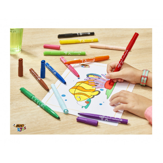 Feutres de coloriage BIC KIDS VISACOLOR XL - étui de 12