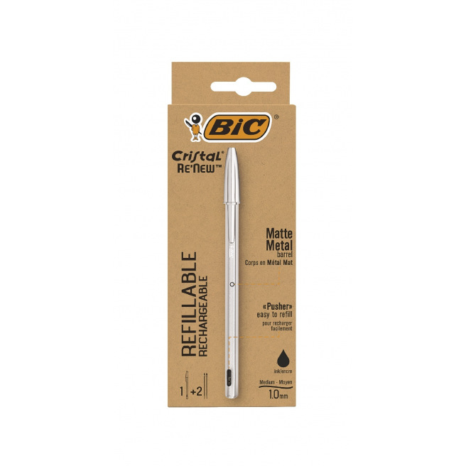 BIC CRISTAL RE'NEW balpen - medium punt