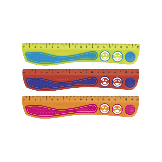 Maped Règle plate Kidy Grip, 20 cm, en plastique 