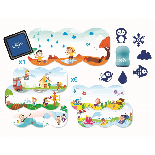 Kit de 6 tampons encreur MAPED CREATIV pour enfants Kit de 6 tampons encreur MAPED CREATIV pour enfants