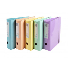 Classeur à levier Exacompta AQUAREL en carton - A4 - dos arrondi 8 cm avec élastique Classeur à levier Exacompta AQUAREL en carton - A4 - dos arrondi 8 cm avec élastique