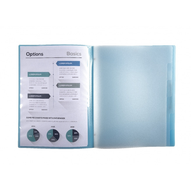 Sorteerder met 3 kleppen en elastieken Exacompta CHROMALINE PASTEL van plastic - 6 compartimenten