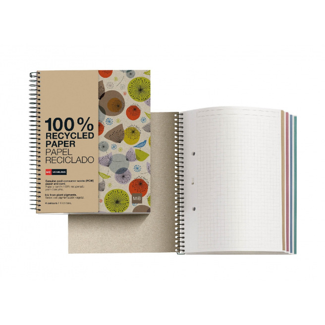 Spiraal notitieboek MIQUELRIUS 100% GERECYCLEERD - geruit 5 x 5 mm Spiraal notitieboek MIQUELRIUS 100% GERECYCLEERD - geruit 5 x 5 mm