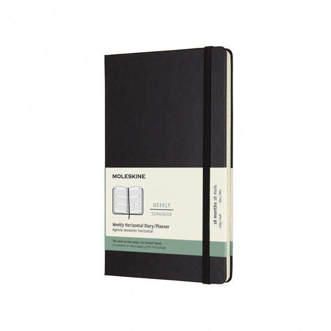 Moleskine Agenda 18 MAANDEN - Groot 13 x 21 cm - 1 week op 2 pagina's