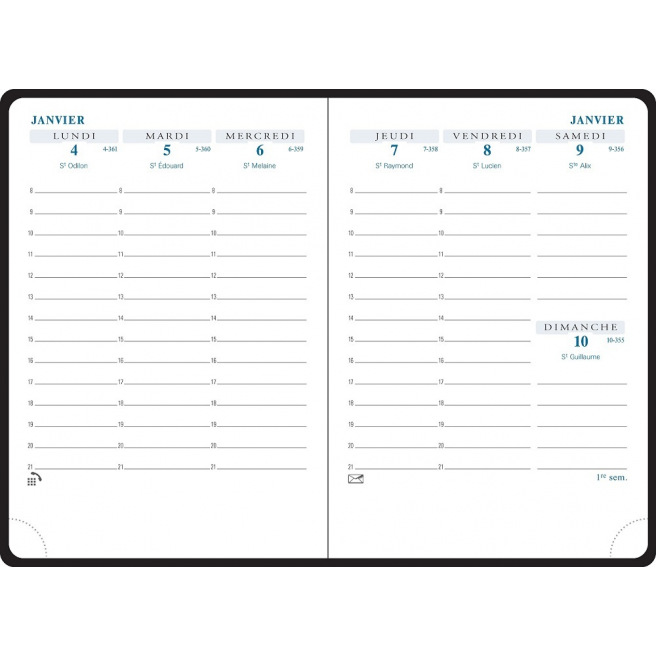 Agenda scolaire Exacompta SAS 13 - 9 x 13 cm - 1 semaine sur 2 pages