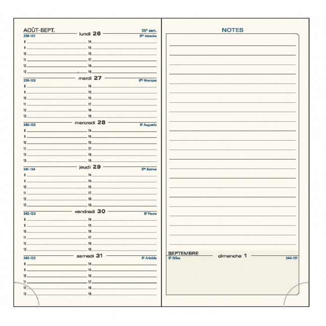 Agenda scolaire Exacompta SAS 17 - 9 x 17,5 cm - 1 semaine sur 2 pages + notes Agenda scolaire Exacompta SAS 17 - 9 x 17,5 cm - 1 semaine sur 2 pages + notes