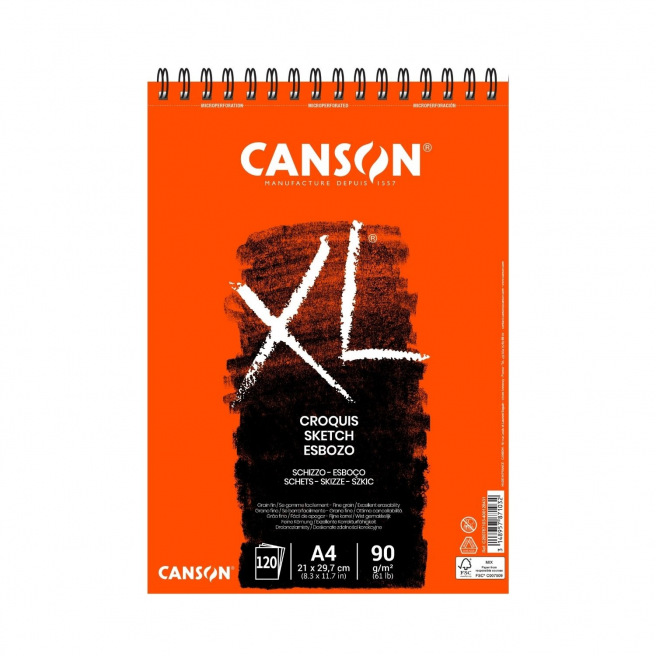 CANSON XL CROQUIS 90 g spiraalblok van papier CANSON XL CROQUIS 90 g spiraalblok van papier