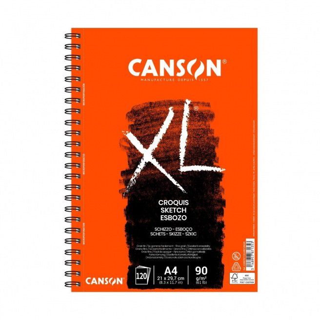Bloc spiralé de papier CANSON XL CROQUIS 90 g Bloc spiralé de papier CANSON XL CROQUIS 90 g