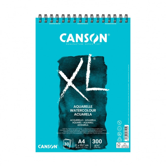 Spiraalblok van CANSON XL AQUARELLE 300 g papier